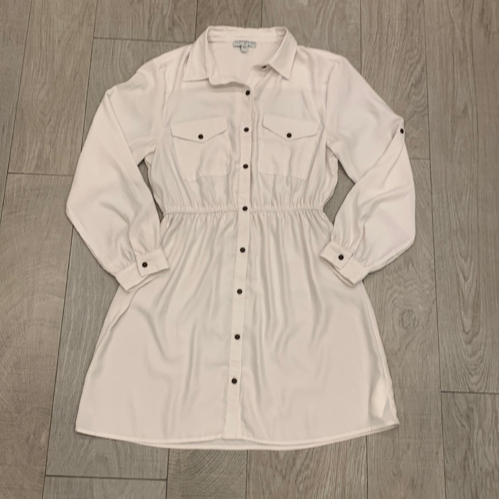 Cotton On Cream Collared Shirt Dress